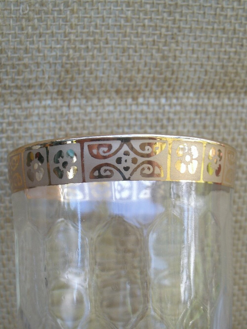 Vintage West Virginia Glass Optic 22K Gold Drink Glass Set of 3 - Picture 11 of 15